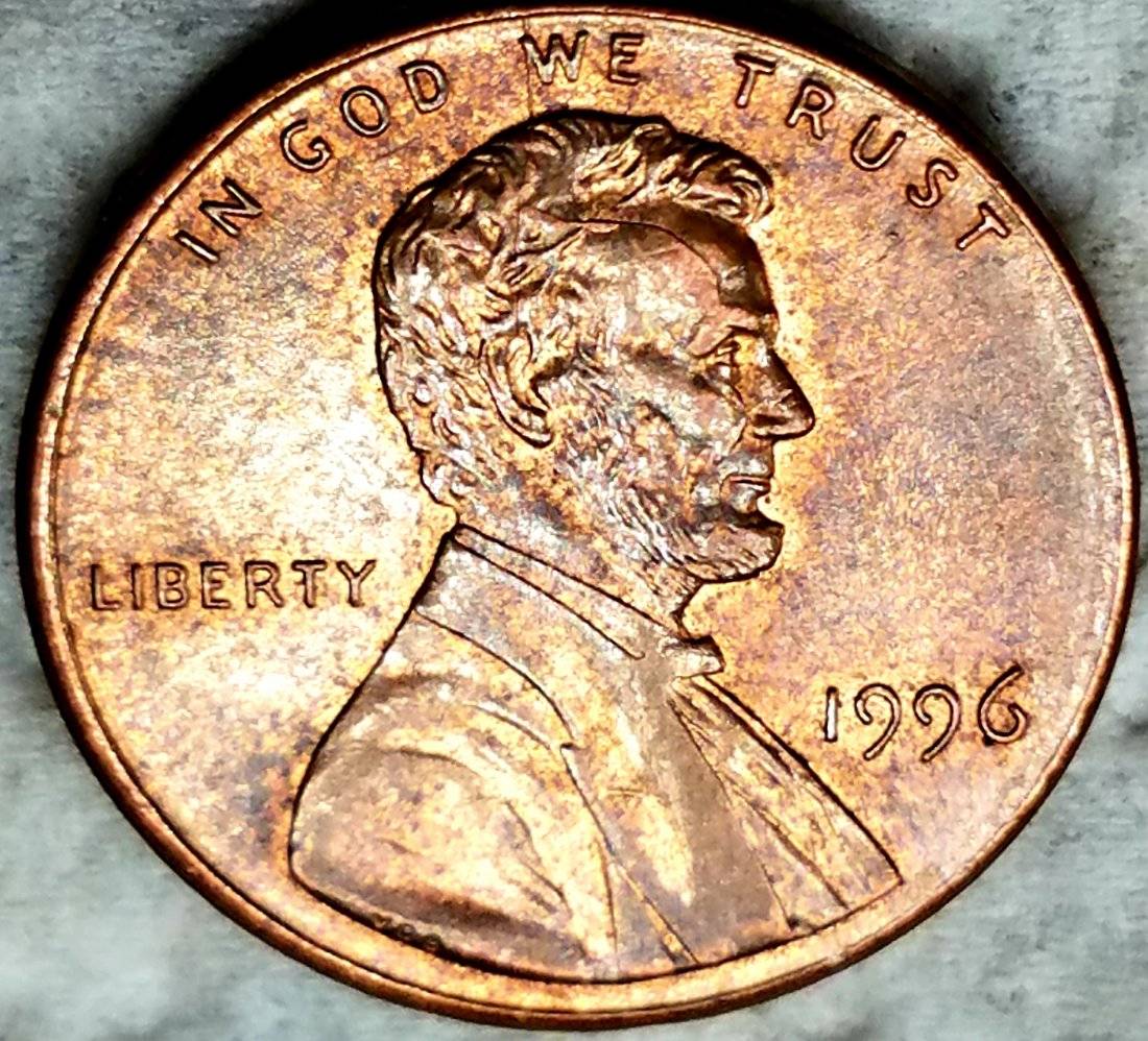 1996-P-Lincoln-Cent-Skull-Crack,-Interior-Die-Break-And-Spike-Head?